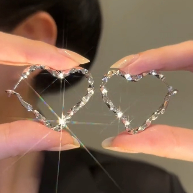 麻花愛心純銀耳環