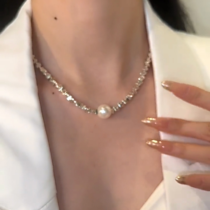 極光珍珠碎銀子項錬