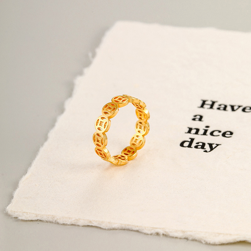 順風順水 【招財轉運】八方來財 錢多多銅錢戒指