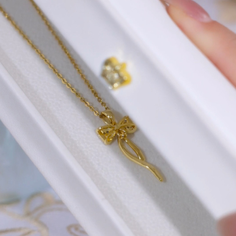 甜美風蝴蝶結氣質鎖骨鍊