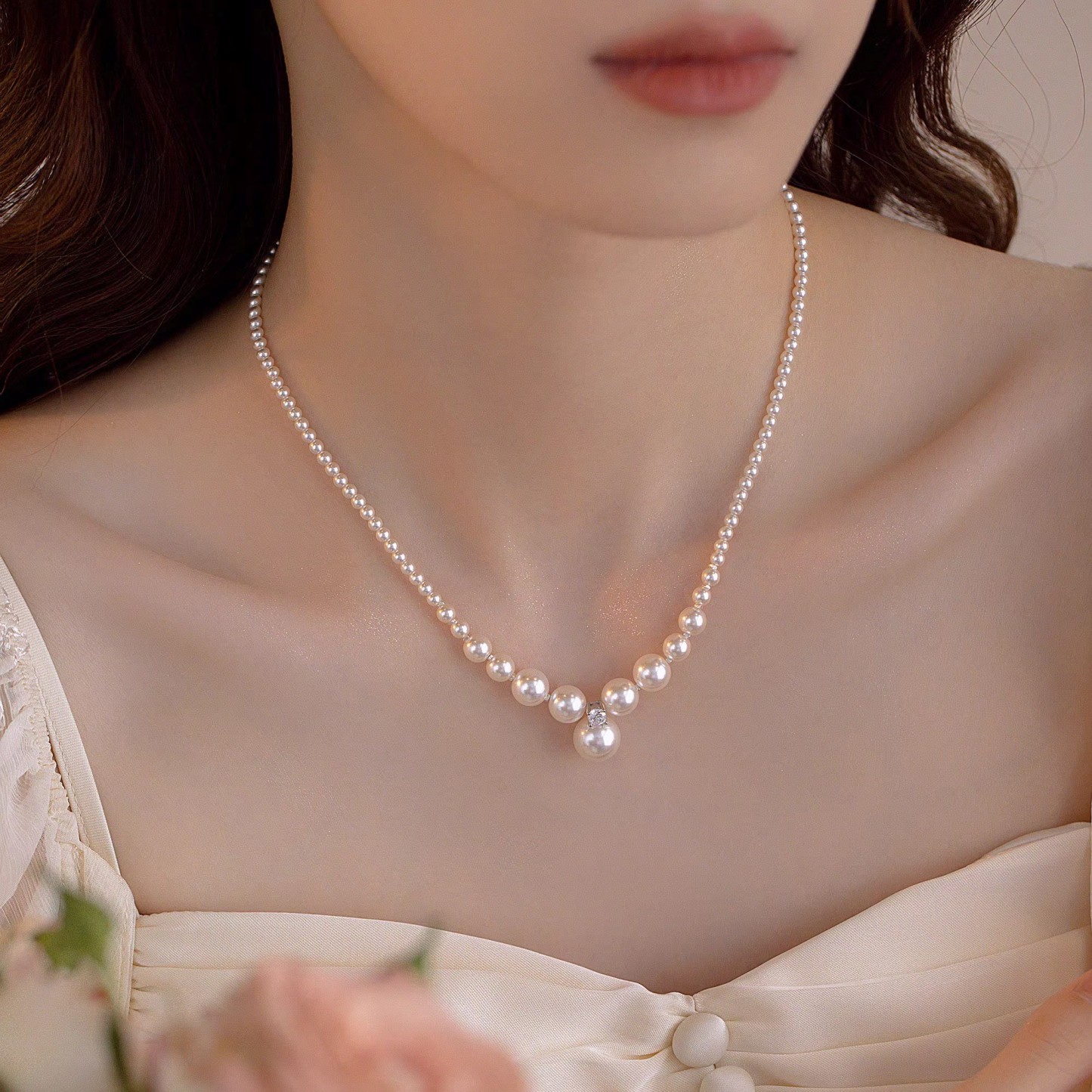 碎銀子珍珠項錬