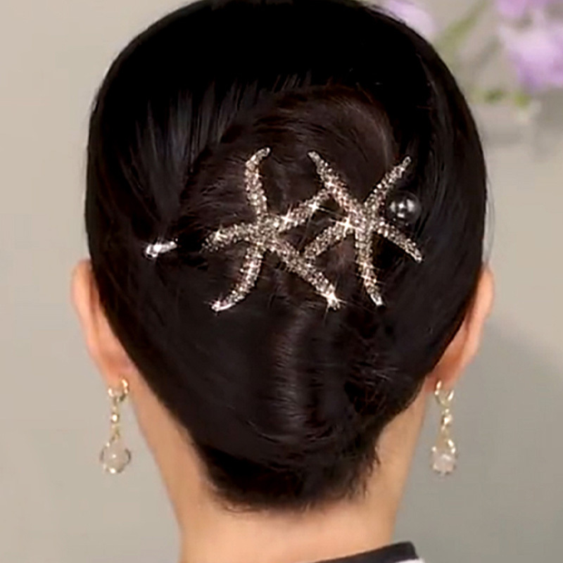 復古海星一字夹盤發神器