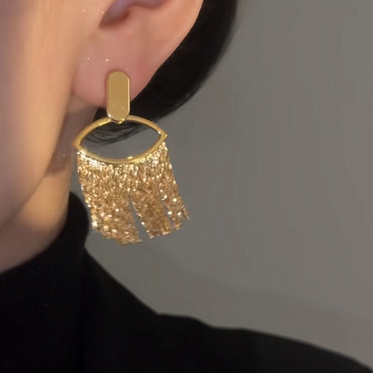 精緻復古金色流蘇耳環