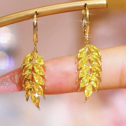金色麥穗輕奢耳環