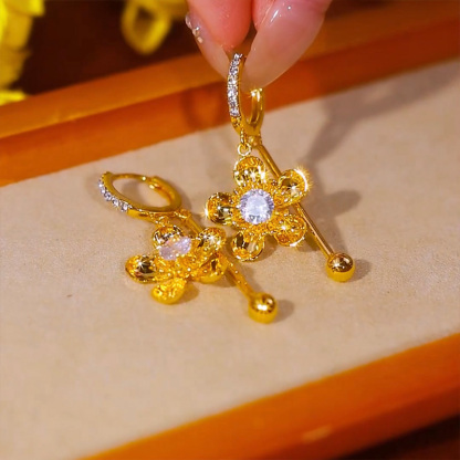 輕奢時尚太陽花耳環