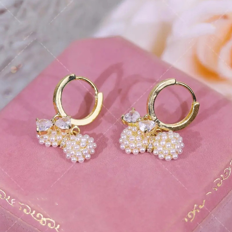 珍珠氣質蝴蝶結耳環