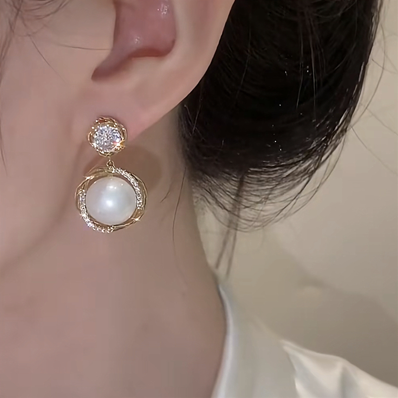 復古纏繞珍珠宮廷風耳環