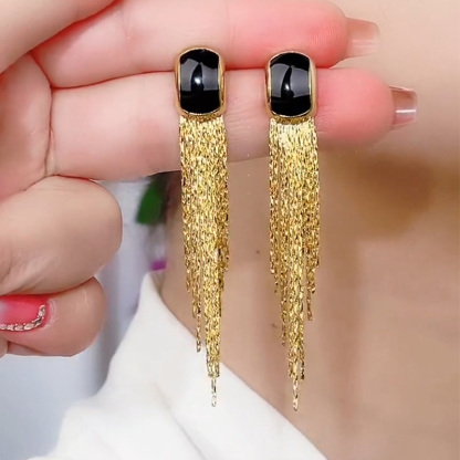 大氣輕奢金屬風流蘇耳環