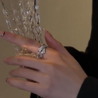 韓系名媛風交叉個性戒指           