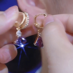 氣質方糖水晶耳扣耳環