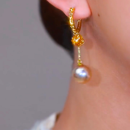 鎏金香檳流蘇耳墜