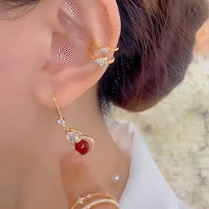 時尚紅色新年葫蘆耳環 