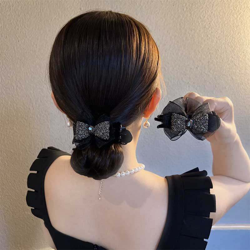 氣質優雅蝴蝶結黑色抓夾