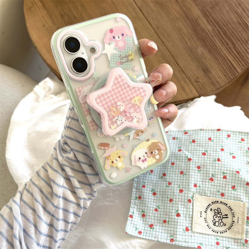 日韓可愛卡通甜點兔子搖搖樂磁吸殼