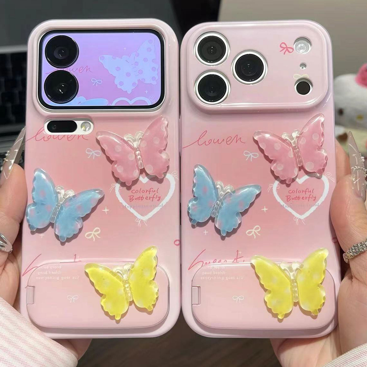 可愛少女粉Hellokitty/蝴蝶iphone保護殼