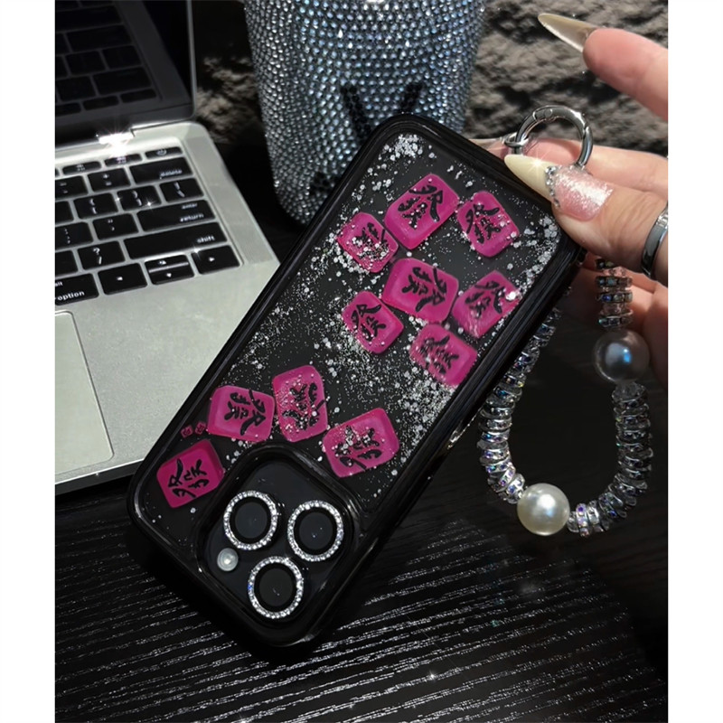 名媛發財流沙質感iPhone保護殼