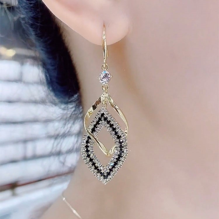 韓國氣質幾何菱形耳環