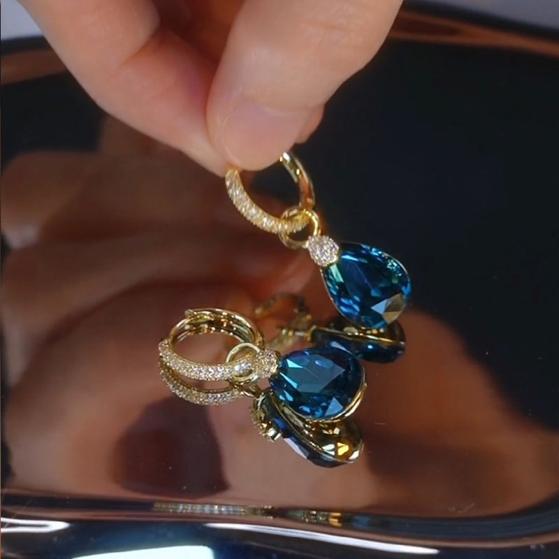 藍色寶石輕奢耳環