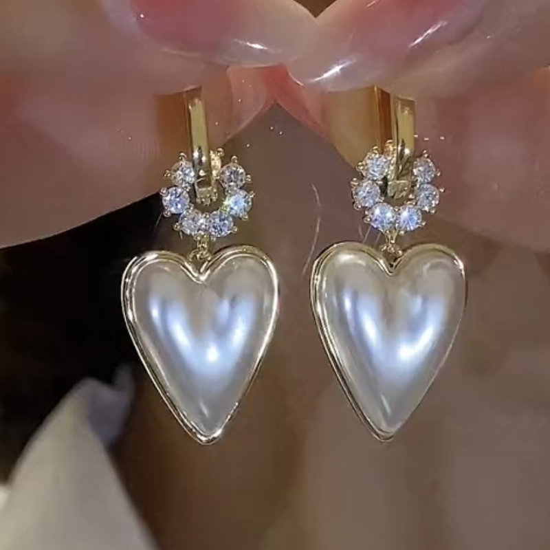 氣質愛心珍珠耳環