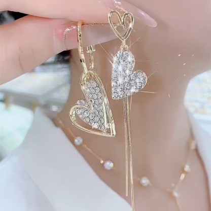 心心相印愛心AB款流蘇耳環