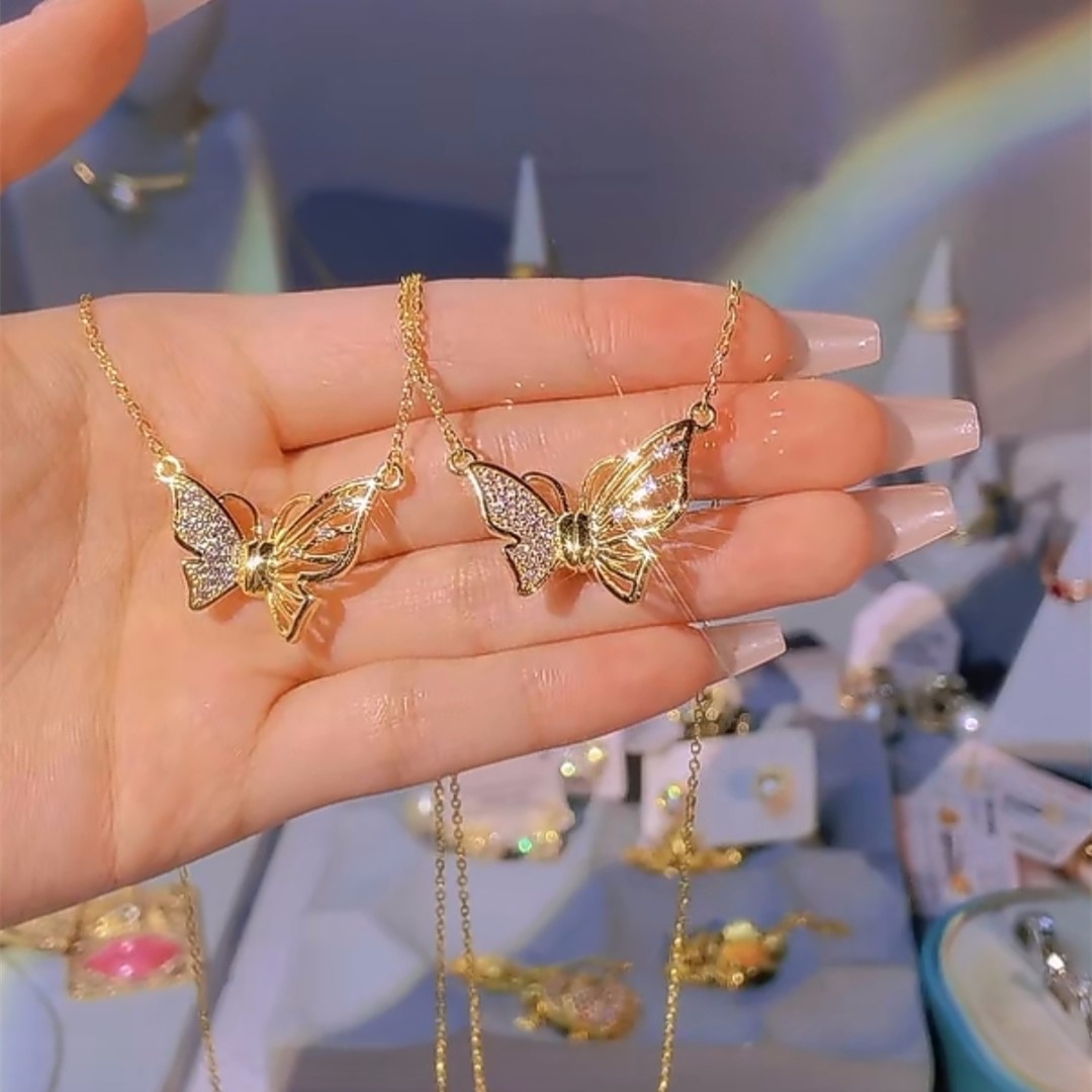 鏤空磁吸蝴蝶鎖骨錬