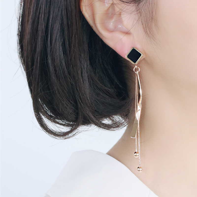 日韓圓形/方形流蘇耳環