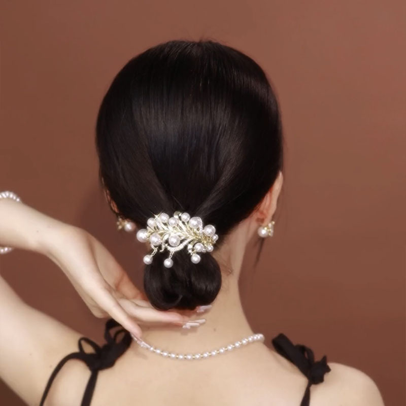 高端珍珠樹葉彈簧夾 hair accessories供超齊全的髮飾類型選擇髮箍髮夾髮飾f髮圈