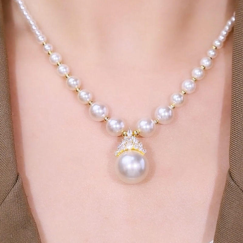 皇冠珍珠氣質項錬necklace純銀項錬送禮首選特別的禮物
