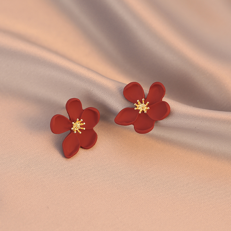 浪漫復古港風花朵耳環
