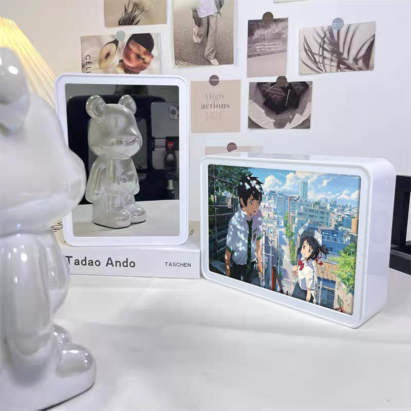 定制鏡子燈光畫照片鏡面小夜燈檯燈