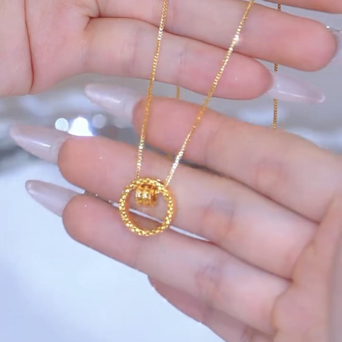 爆款小蠻腰圓圈鈦鋼項錬