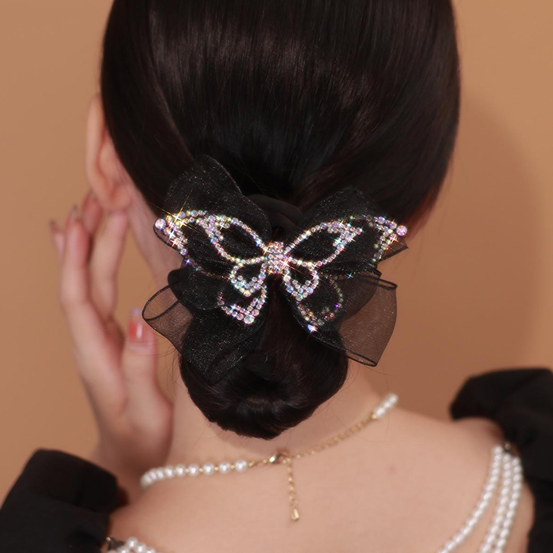 新款蝴蝶結大腸髮圈頭繩盤髮神器