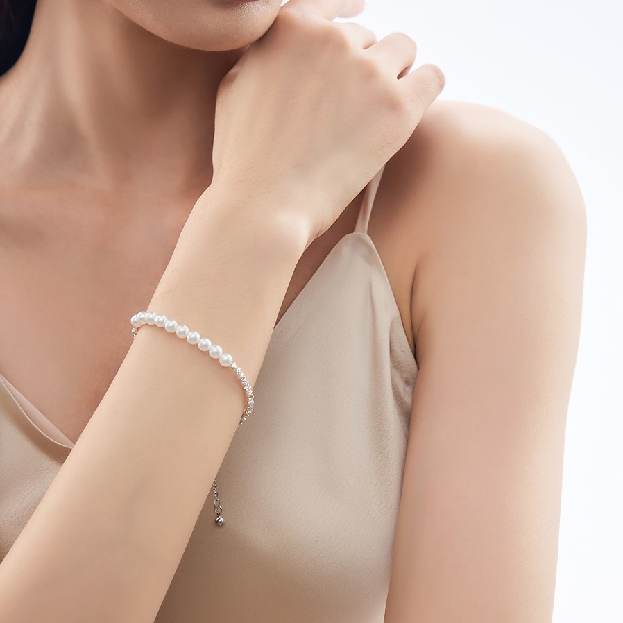 碎銀幾兩珍珠純銀手錬