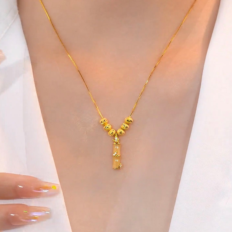 幸運竹節貓眼石項鍊