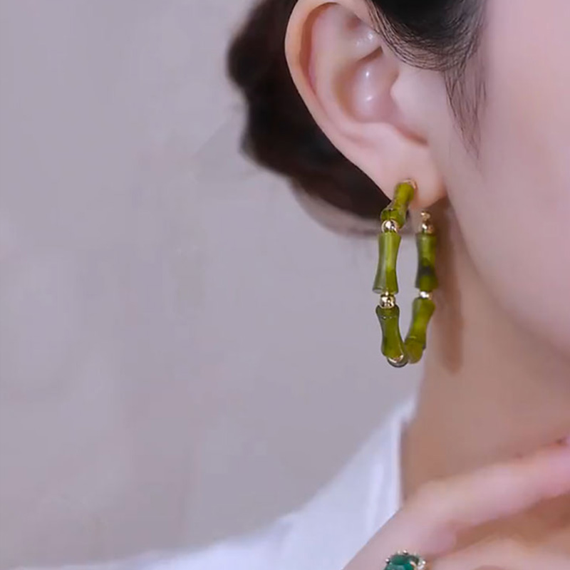 翠竹竹節圈圈耳環