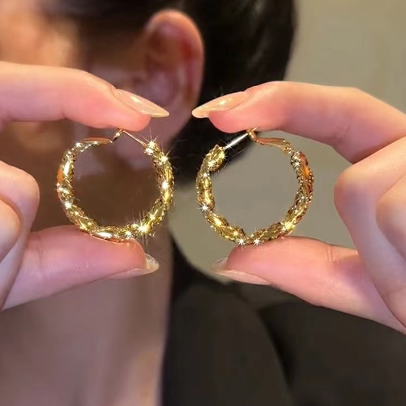 ins風金屬波浪圈圈耳環