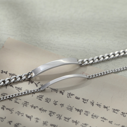 訂製款 | 簡約個性可刻字紀念情侶手錬