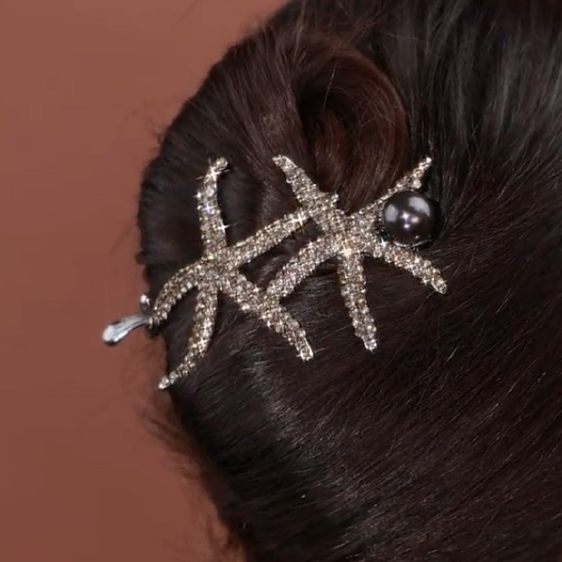 復古海星一字夹盤發神器