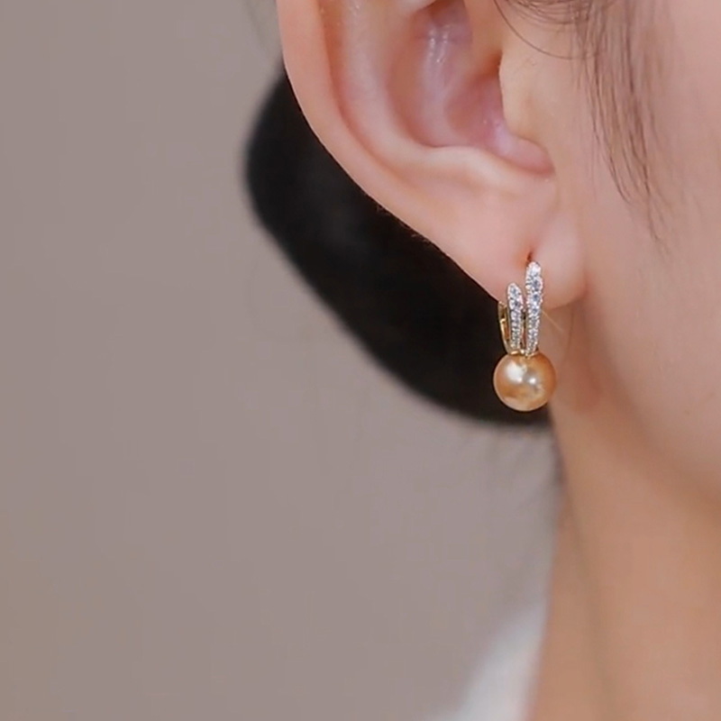 香檳色氣質珍珠耳環