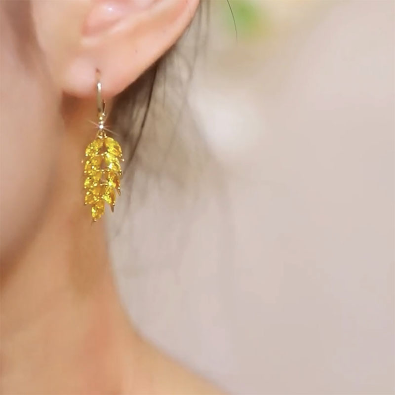 金色麥穗輕奢耳環