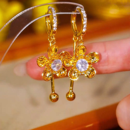 輕奢時尚太陽花耳環