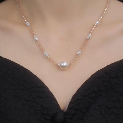 香檳色水晶珍珠項錬