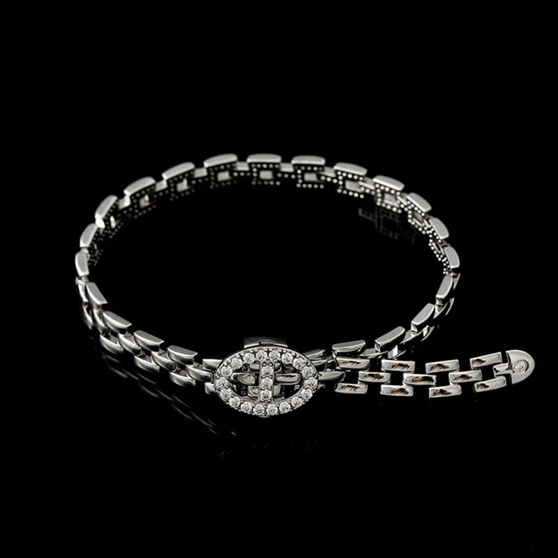 新款潮甜酷氣質豬鼻子純銀手錬