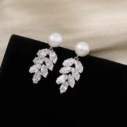 輕奢麥穗流蘇珍珠耳環