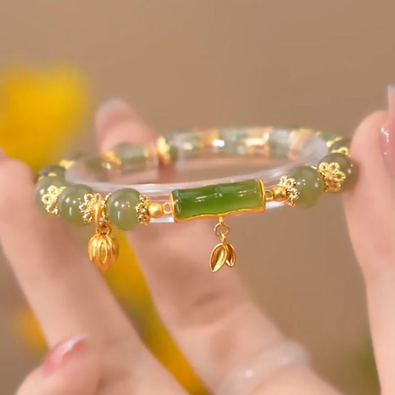 節節高升和田玉花朵手錬