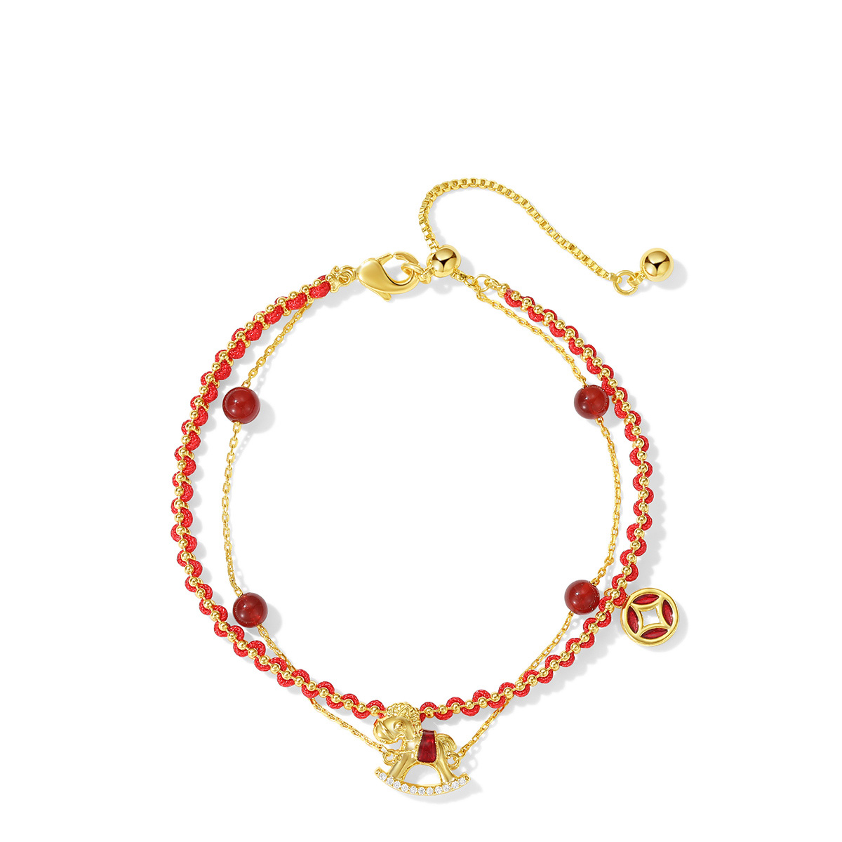 本命年紅色手繩小馬手錬