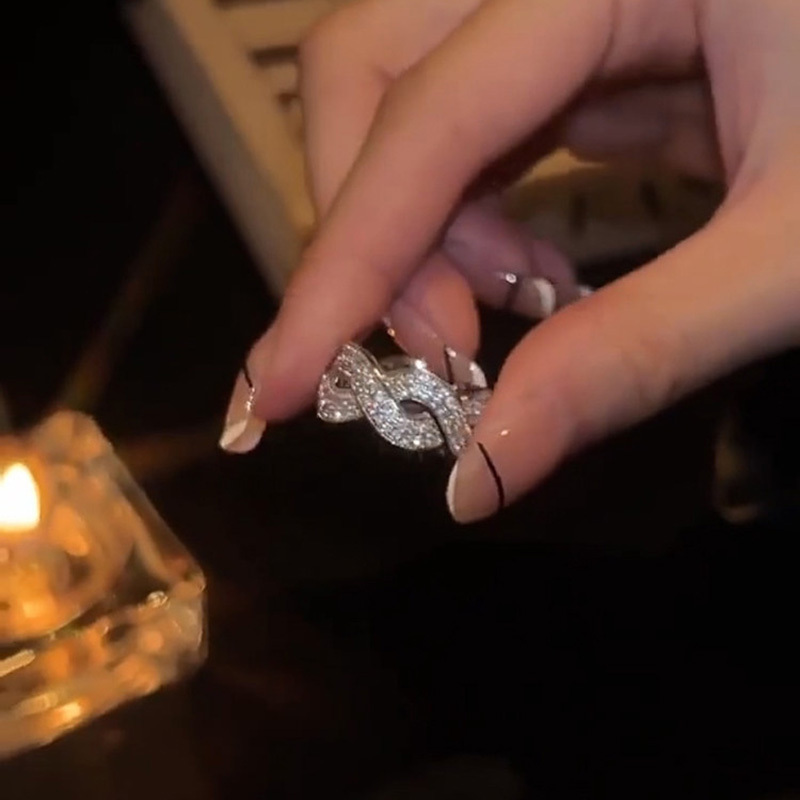 韓系名媛風交叉個性戒指           