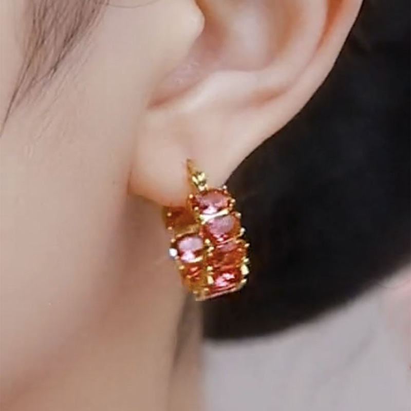 紅色水晶圈圈耳環