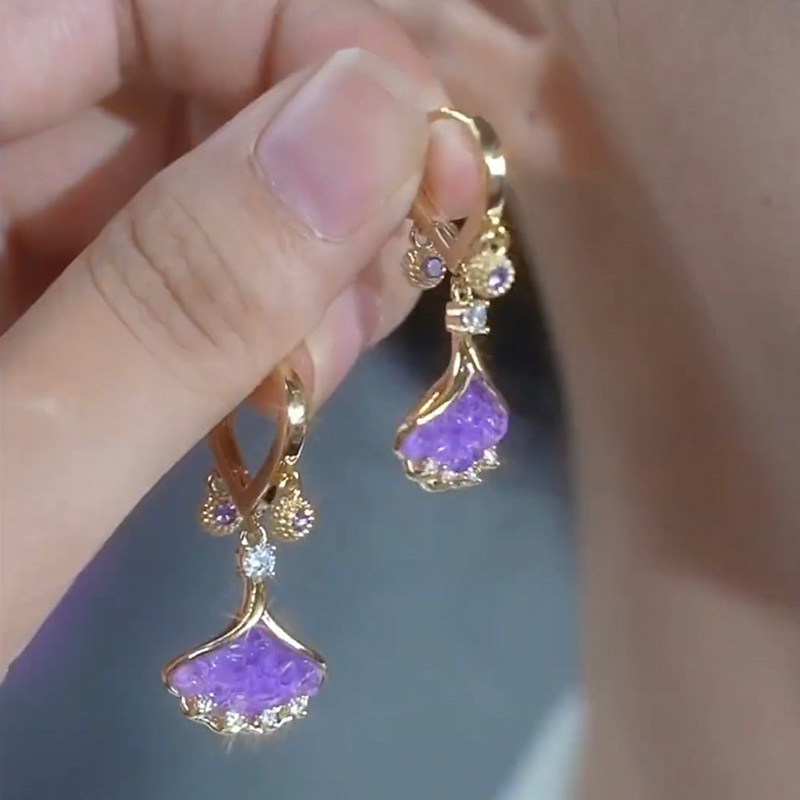 雙面銀杏葉輕奢耳環