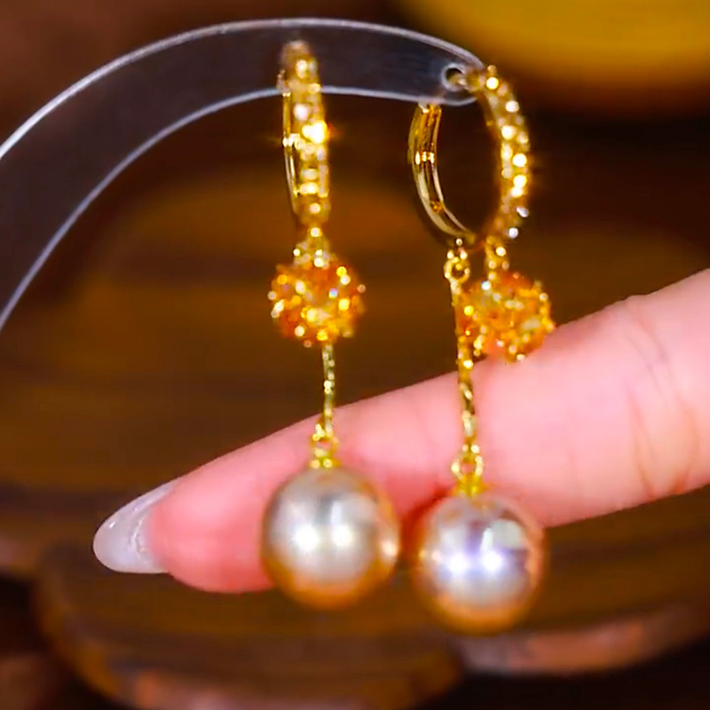 鎏金香檳流蘇耳墜